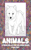 Stress Relieving Coloring Books - Animals - Large Print