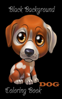 Dog coloring book black background