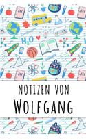 Notizen von Wolfgang: Liniertes Notizbuch für deinen personalisierten Vornamen