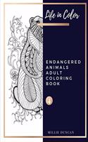 ENDANGERED ANIMALS ADULT COLORING BOOK (Book 4)