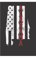 Notebook: Alabama State Vintage USA Flag Patriodic 4th Of July Gift Dot Grid 6x9 120 Pages Journal