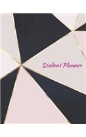 Student Planner: Student Monthly Daily Organizer Undated for School College High School or Homeschool Rose gold trendy design 8.5 x 11 in