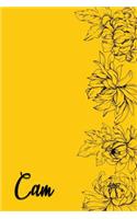 CAM: Personalized with Vietnamese Name Writing Journal for Women - Elegant Chrysanthemum & Yellow