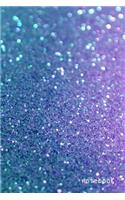 Notebook: Glitter Inspired Purple Blue & Green Paperback Cover