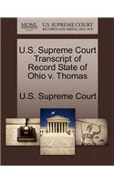 U.S. Supreme Court Transcript of Record State of Ohio V. Thomas