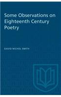 Some Observations on Eighteenth Century Poetry