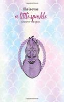 She leaves a little sparkle wherever she goes: Disney Little Mermaid Ariel And Flounder Floral Frame Notebook Rule Lined Notebook Journal for Student Kid Girl Personal Daily Notebook Marble Size 