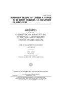 Nomination hearing of Charles F. Conner to be Deputy Secretary, U.S. Department of Agriculture