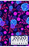 2020 Monthly Planner: Colorful Rose Garden Small Pocket Calendar 5.06 x 7.81