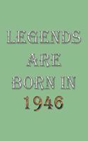 Legends Are Born In 1946 Notebook