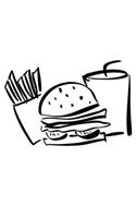 Burger Menu Notebook: College Ruled Line Paper Pages Journal 6 x 9 Inches (15,2 x 22,9 cm) - Food Gourmet Gift Idea - Diary, Photo Album or Recipes Booklet