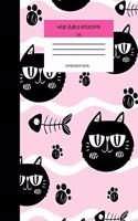 Wide Ruled Notebook Cat Composition Book