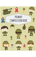 Soldier Primary Composition Book: Large Draw and Write Ruled Army Story Journal with Drawing Space Grades K-2 - Pretty Military Officer Primary Composition Notebook K-2 & K-3 - With 