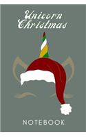 Unicorn Christmas Notebook: Unicorn Christmas Decorations with 119 College Rule Pages Size 6x9