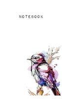 Notebook: Journal With Bird Theme- Watercolor Notebook - Write In Journal Diary Log Book Gift - 110 Lined Pages