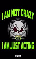 I Am Not Crazy I Am Just Acting Notebook