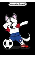 Composition Notebook: Husky Dabbing Netherlands Soccer Jersey Dutch Football Gift Journal/Notebook Blank Lined Ruled 6x9 100 Pages