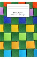 Wide Ruled Composition Notebook 6" x 9". Braid Paper Colored Stripes: 6" x 9". 200 Pages. Book Cover With Beautiful Braid Paper Colored Stripes Background Pattern.