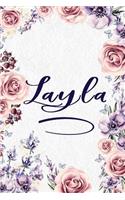 Layla: Personalized Name Lined Journal - Gift Notebook for Women and Girls