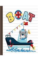 Boat: Hello Captain Koala Primary Composition Notebook Grades K-2 Story Journal: Picture Space and Dashed Midline Kindergarten to Early Childhood 110 Stor