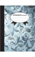Composition Notebook, 8.5 x 11, 110 pages: Blue Mermaid: (School Notebooks)