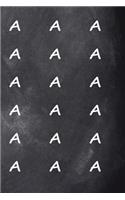 Monogram A Journal Personalized Monogram Pattern Custom Letter A Chalkboard