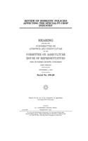 Review of domestic policies affecting the specialty crop industry