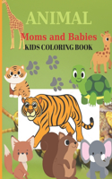 Animal Moms and Babies Kids Coloring Book