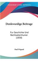 Denkwurdige Beitrage