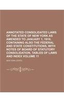 Annotated Consolidated Laws of the State of New York as Amended to January 1, 1910, Containing Also the Federal and State Constitutions, with Notes of