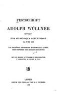 Festschrift Adolph Wüllner
