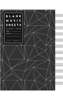 Blank Music Sheets: Black Geometric Design - Song Writing Journals for Music Lovers (Large Journal 8.5-X11-)