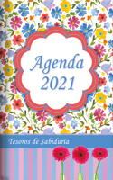 2021 Agenda - Tesoros de Sabiduría - Flores de Acuarela: Con Un Pensamiento Motivador O Un Versículo de la Biblia Para Cada Día del Año