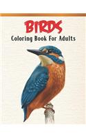 Birds Coloring Book For Adults: Bird Lovers Coloring Book with 45 Gorgeous Peacocks, Hummingbirds, Parrots, Flamingos, Robins, Eagles, Owls Bird Designs and More! - Relaxing Bird C