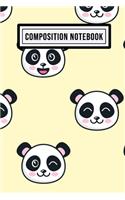 Panda Wide Ruled Composition Notebook