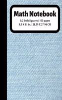 Math Notebook: 1/2 inch Square Graph Paper for Students and Kids, 100 Sheets (Large, 8.5 x 11)(29 Graph Paper Notebooks)