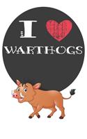 I Heart Warthogs: A Cute Warthog Lovers Journal / Notebook / Diary Perfect for Birthday Present or Christmas Gift Great for kids, Teens or Students(6x9 - 110 Blank Li