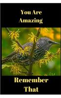 You Are Amazing Remember That: Bird Watching Novelty Lined Notebook / Journal To Write In Perfect Gift Item (6 x 9 inches) For Birdwatchers & Bird Watching Lovers