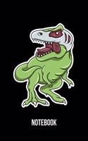 Notebook: A5 Notizbuch für Halloween und Zombie Apokalypsen Fans mit Zombie Dinosaurier