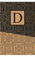 D: Art Deco Initial D Monogram Notebook, D Monogrammed Journal Gift