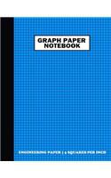 Graph Paper Notebook. Engineering Paper-5 Squares Per Inch: Grid Notebook/Grid Paper Journal 8.5x11 in. Blue