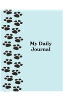 My Daily Journal: Blue Paw Prints Journal Large Lined Journal 8.5 x 11 150 Pages