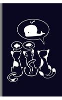 Cats and Whale: Cute Whale Design Perfect for Students, Kids & Teens for Journal, Doodling, Sketching and Notes Gift (6"x9") Dot Grid Notebook to write in