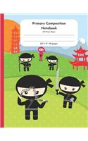 Primary Composition Notebook K-2 Story Paper 8.5 x 11 110 pages: Ninja Kids
