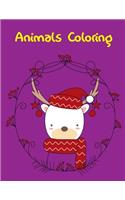 Animals Coloring: Coloring Book, Relax Design for Artists with fun and easy design for Children kids Preschool(11 Animals Education)