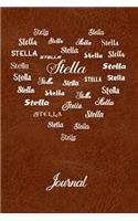 Personalized Journal - Stella: Bronze Leather Look Background