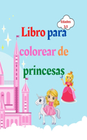 Libro para colorear de princesas: Libro para colorear de princesas para niños de 3 a 5 años Regalo encantador para niñas Libro para colorear de princesas con páginas de alta calidad 
