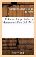 Épître Sur Les Spectacles Ou Mon Retour À Paris