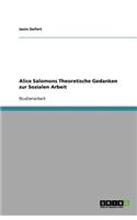 Alice Salomons Theoretische Gedanken zur Sozialen Arbeit