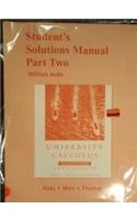 Student Solutions Manual Part 2 for University Calculus: Elements with Early Transcendentals